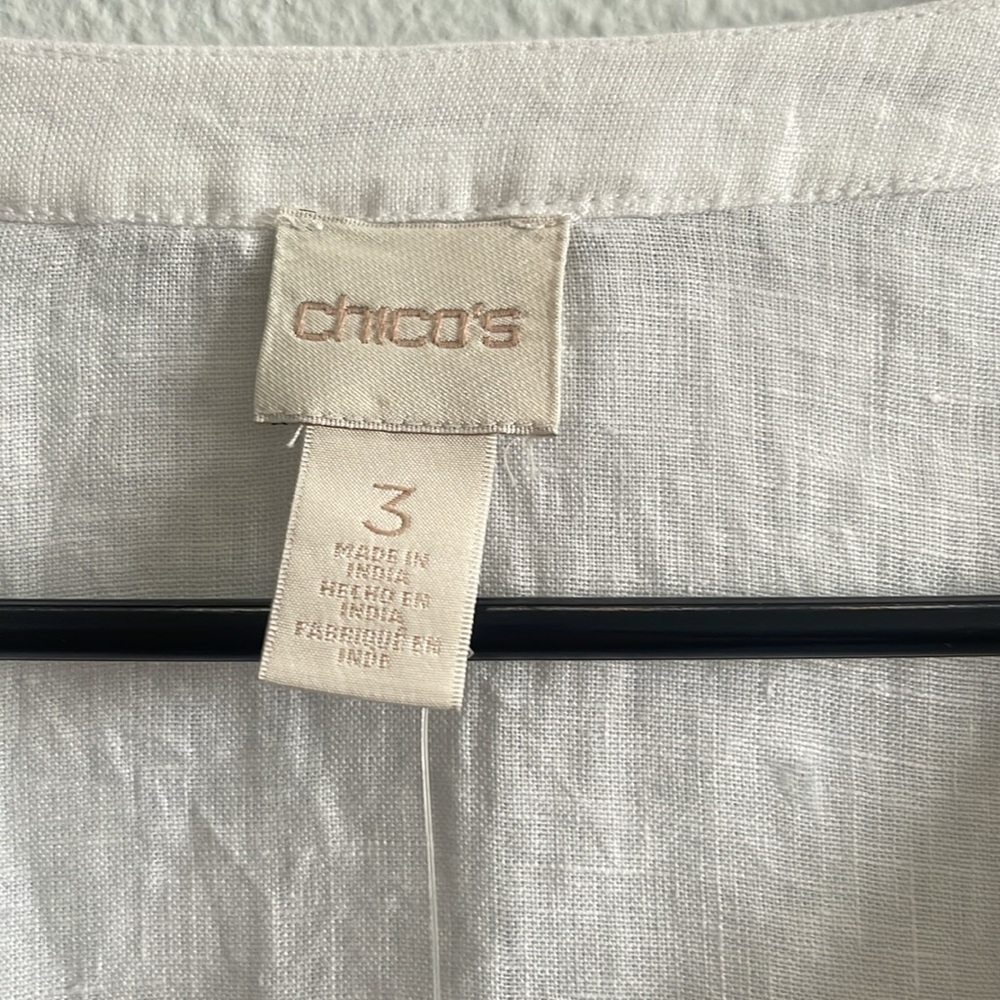 Embellished Linen Tunic Size Top Size 3 - Picture 8 of 11